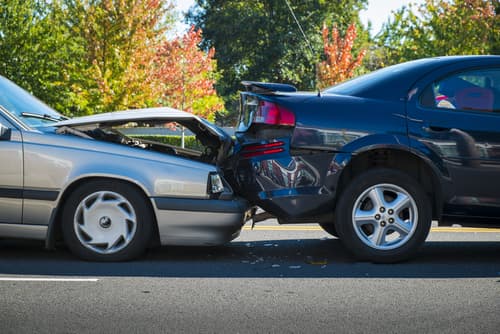 cars after rear end collision